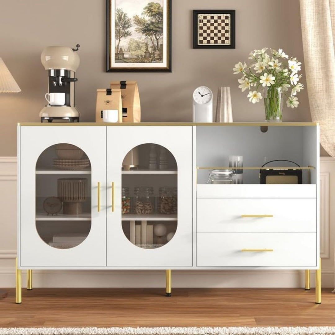Moderne buffet en MDF et verre