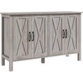 Vaisselier gris 37 x 120 x 75 cm, avec portes vitrees