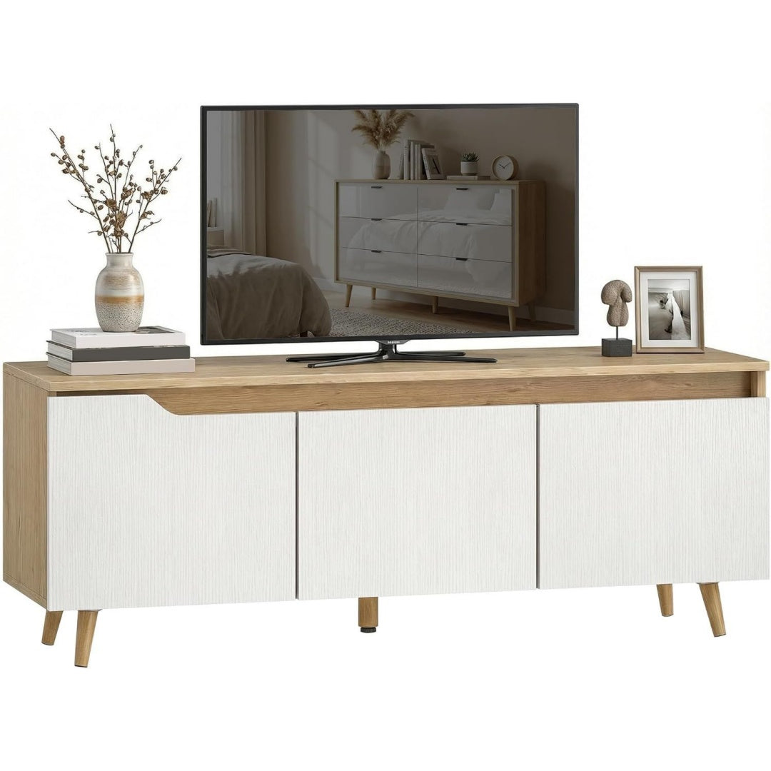 Moderne console TV gris clair 120 x 35 x 45, 5 cm