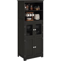 Buffet en verre trempe, noir, contemporain et rangement pratique