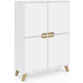 Gris clair armoire avec rangement, 4 portes 4 etageres, avec miroir