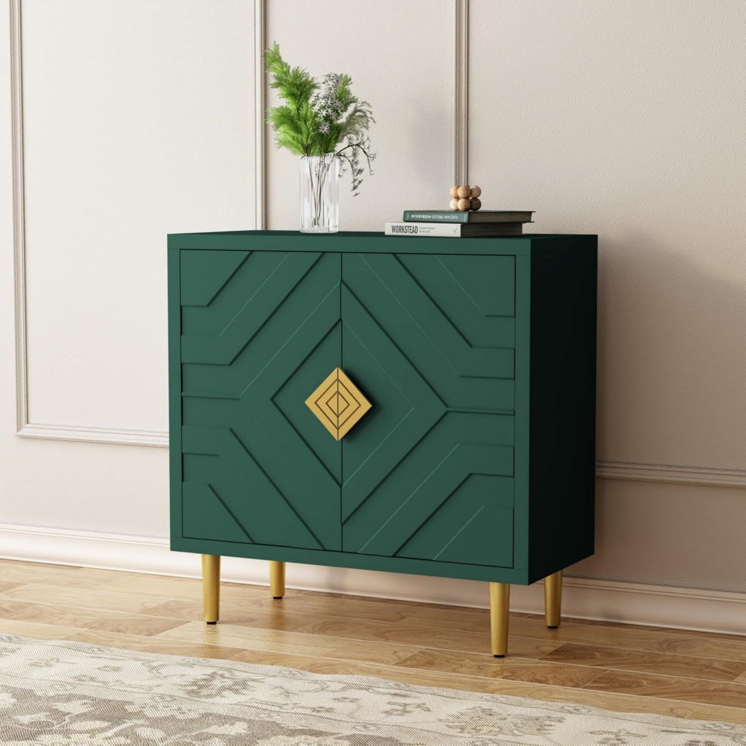Buffet gris compact grand espace de rangement 36 x 80 x 82 cm