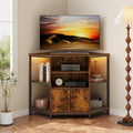 Meuble tele marron 6 etageres, style industriel materiau durable pour salon