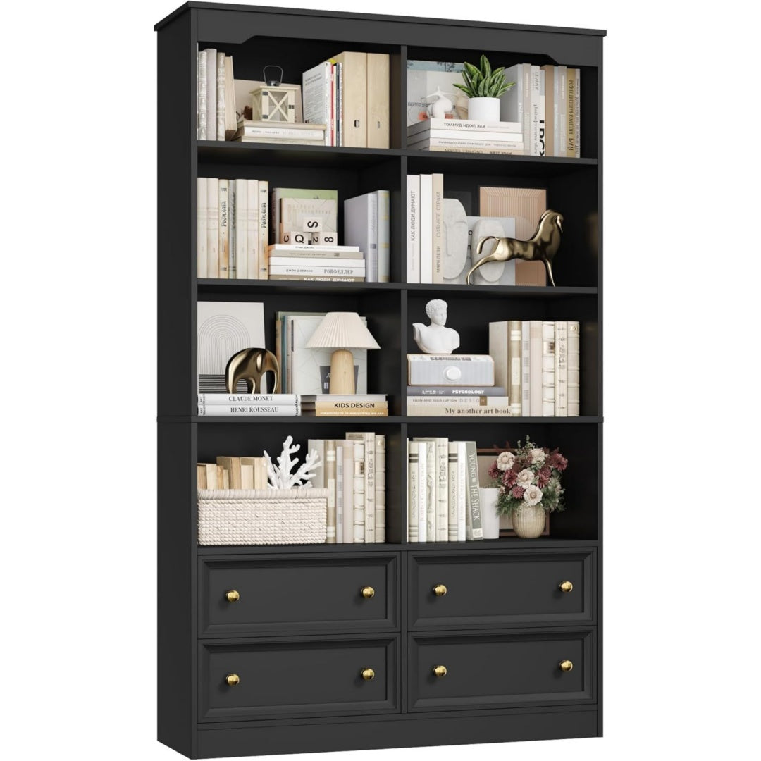 En MDF bibliotheque gris fonce 100 x 30 x 180 cm