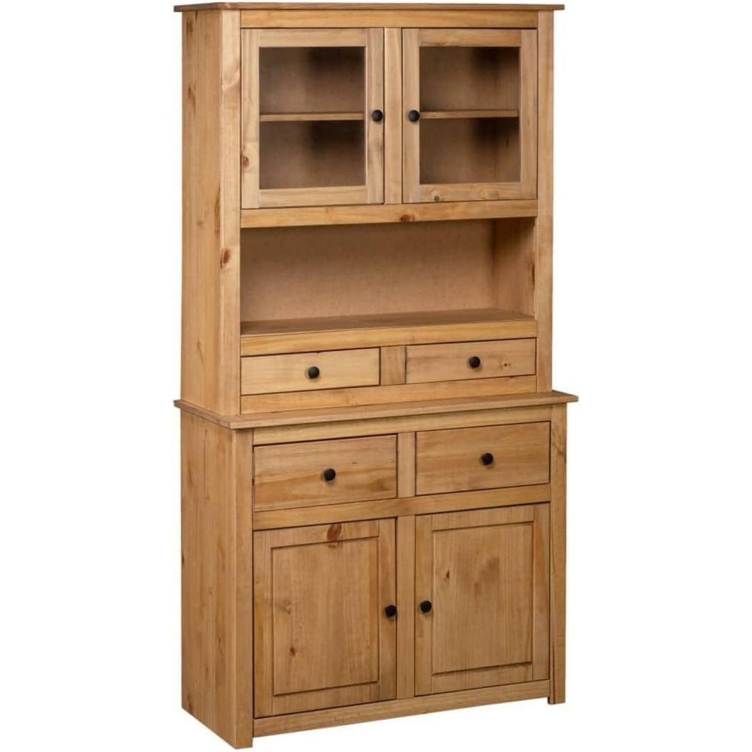 Vaisselier marron avec 4 tiroirs et 2 portes pour un rangement optimal