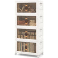 Meuble de rangement 2 portes sur roulettes gris