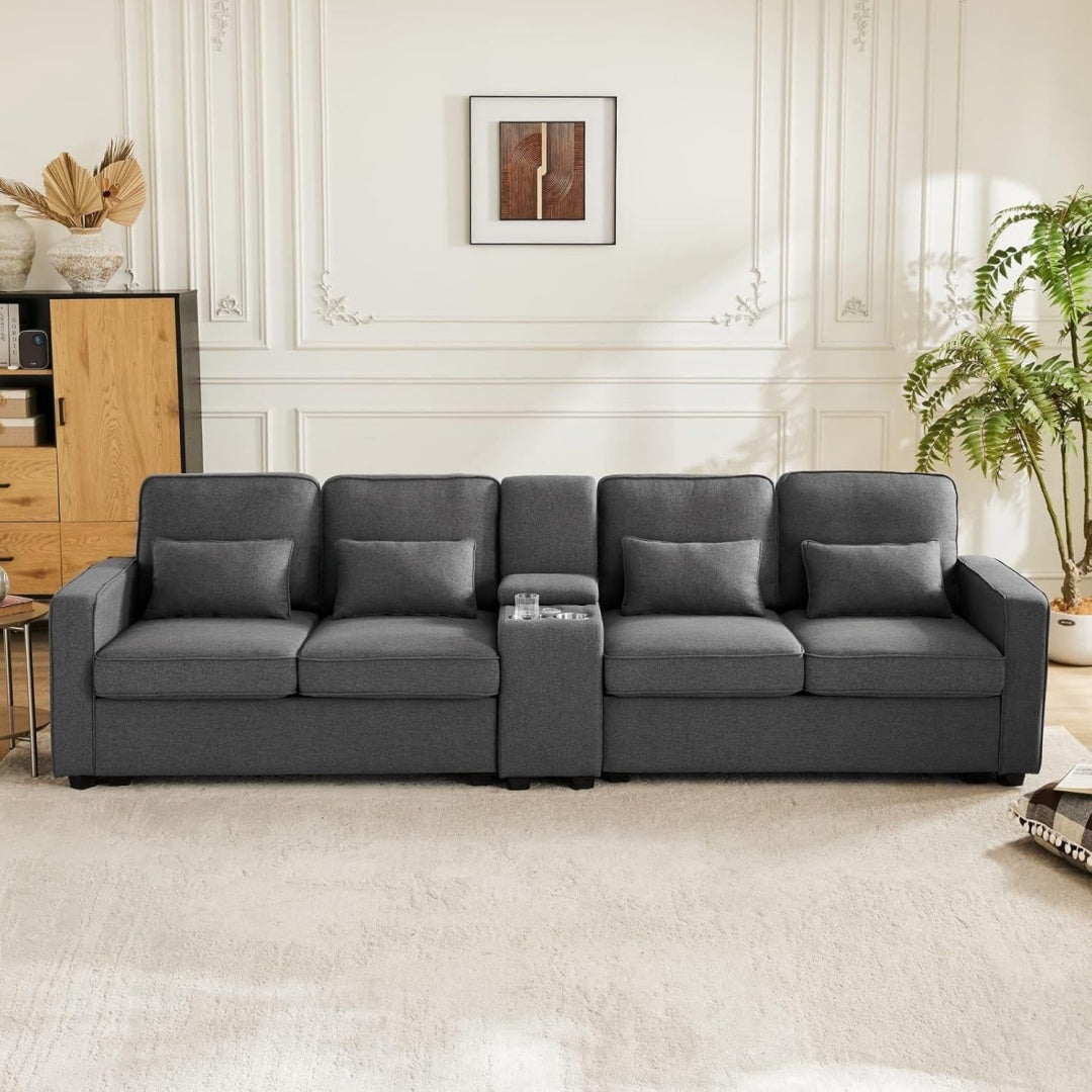 Chaleureux canape gris en plastique 290 x 83 x 88 cm