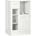 Buffet d'appoint gris clair en verre 95 x 40 x 95 cm