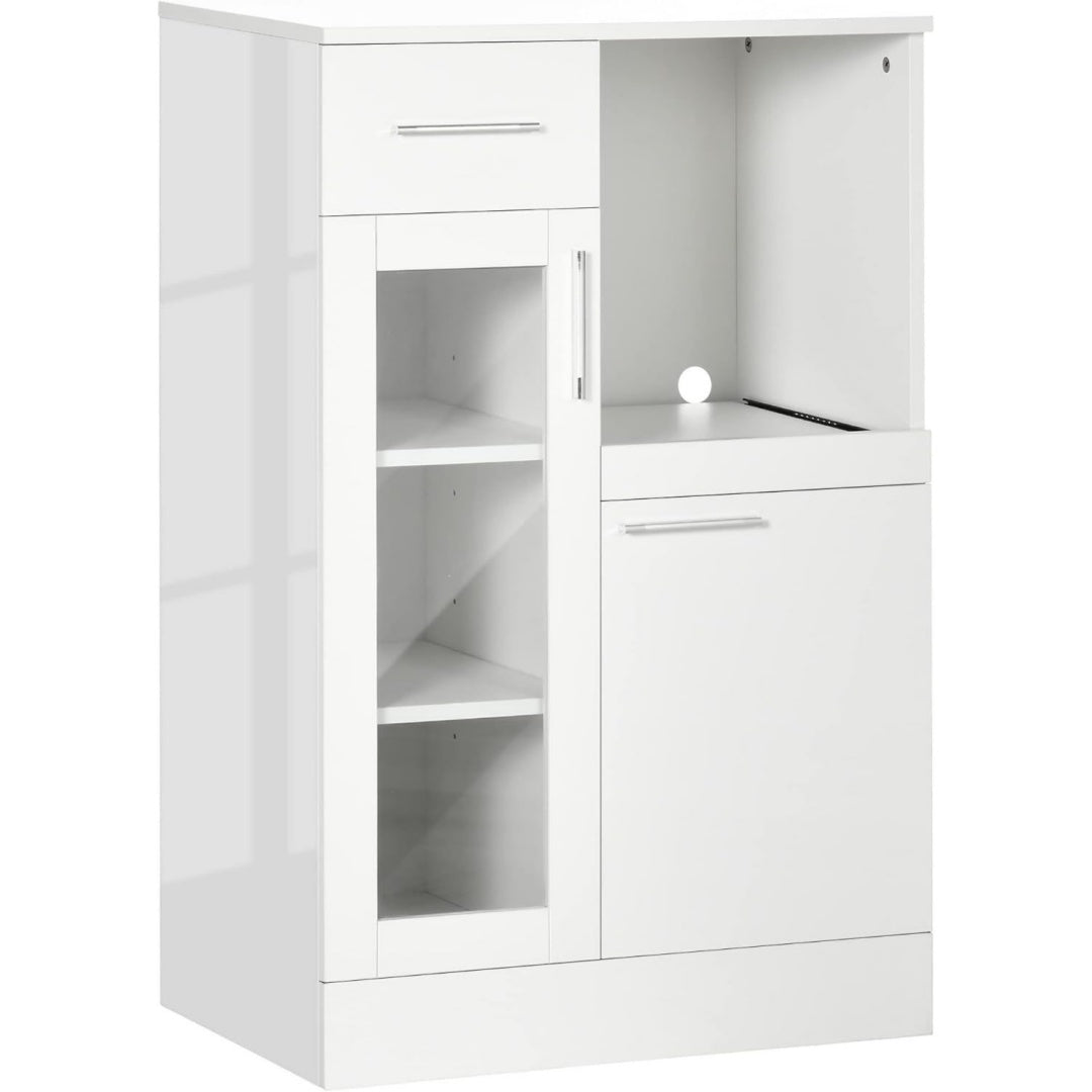 Buffet d'appoint gris clair en verre 95 x 40 x 95 cm