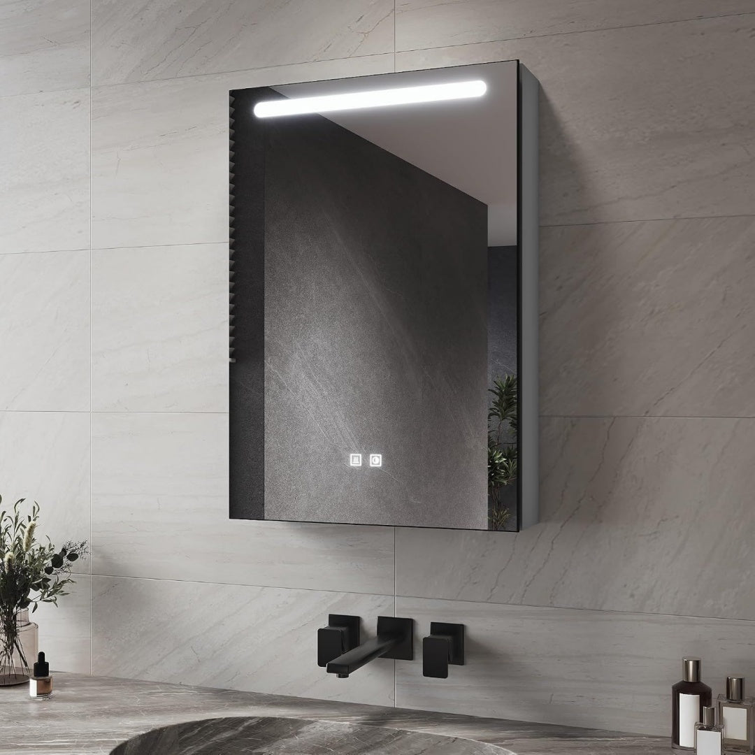 Armoire miroir gris 48.5 x 70 x 13 cm