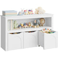 Gris clair bibliotheque esprit rustique avec 3 tiroirs
