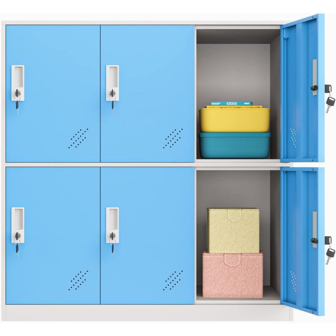 Meuble de rangement turquoise 45 x 90 x 92.5 cm assemblage facile 9 portes