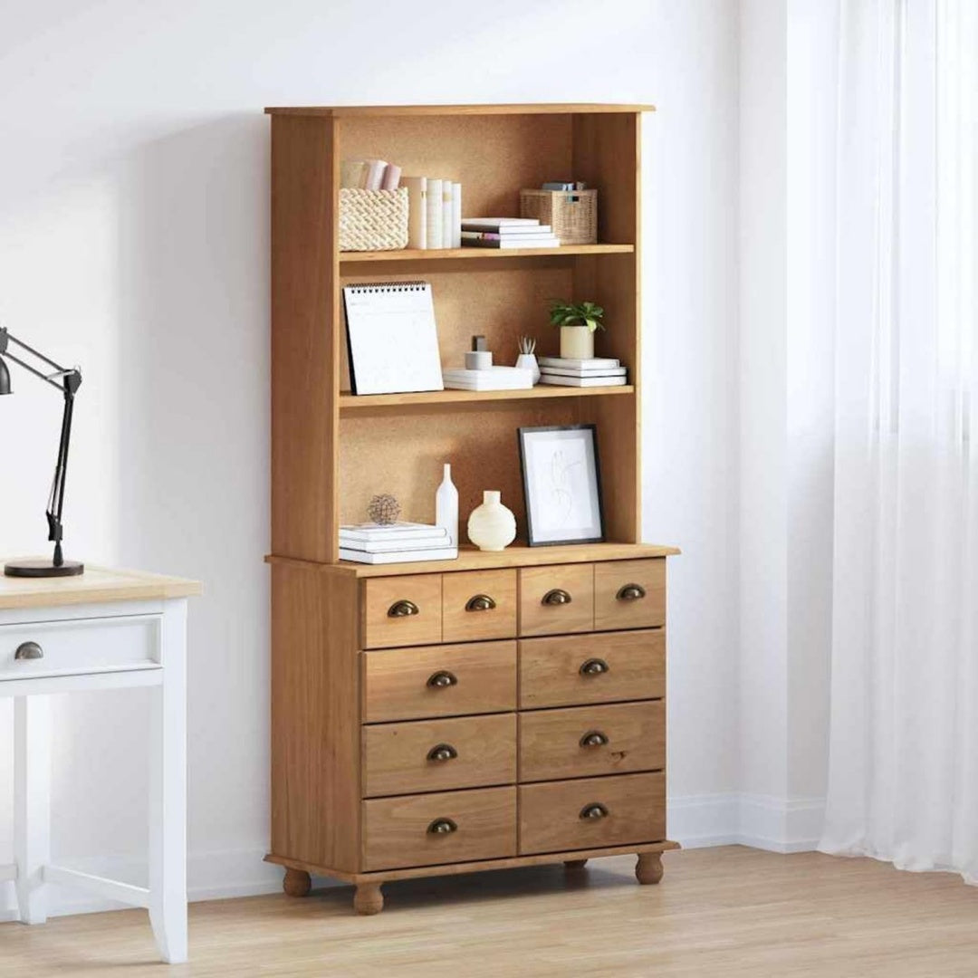 Commode rustique en bois massif et bois de pin