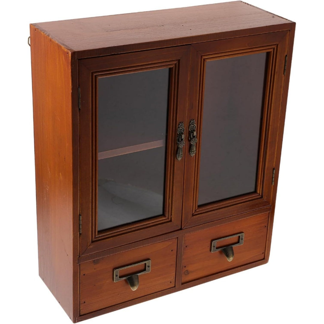 Teinte marron, meuble mural en bois style vintage