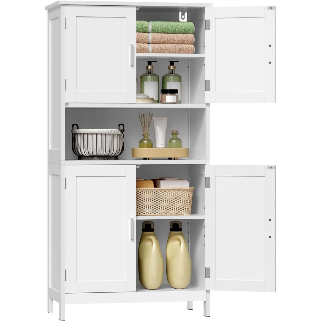 Style Contemporain, meuble colonne gris clair (60 x 120 x 30 cm)