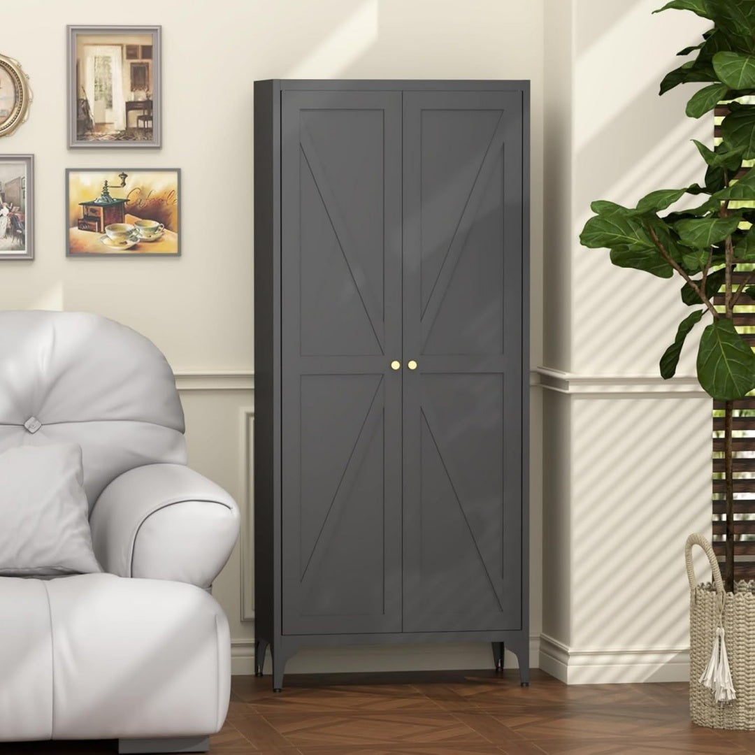 Armoire contemporaine 2 portes gris