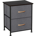 Chevet finition tissu gris fonce