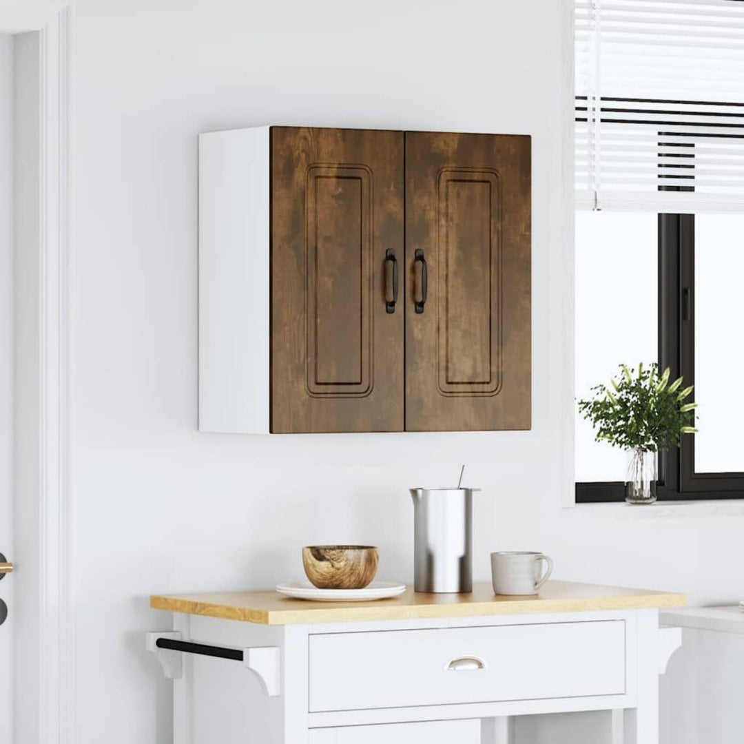 Armoire colonne design epure, teinte gris clair, rangement optimise hevea