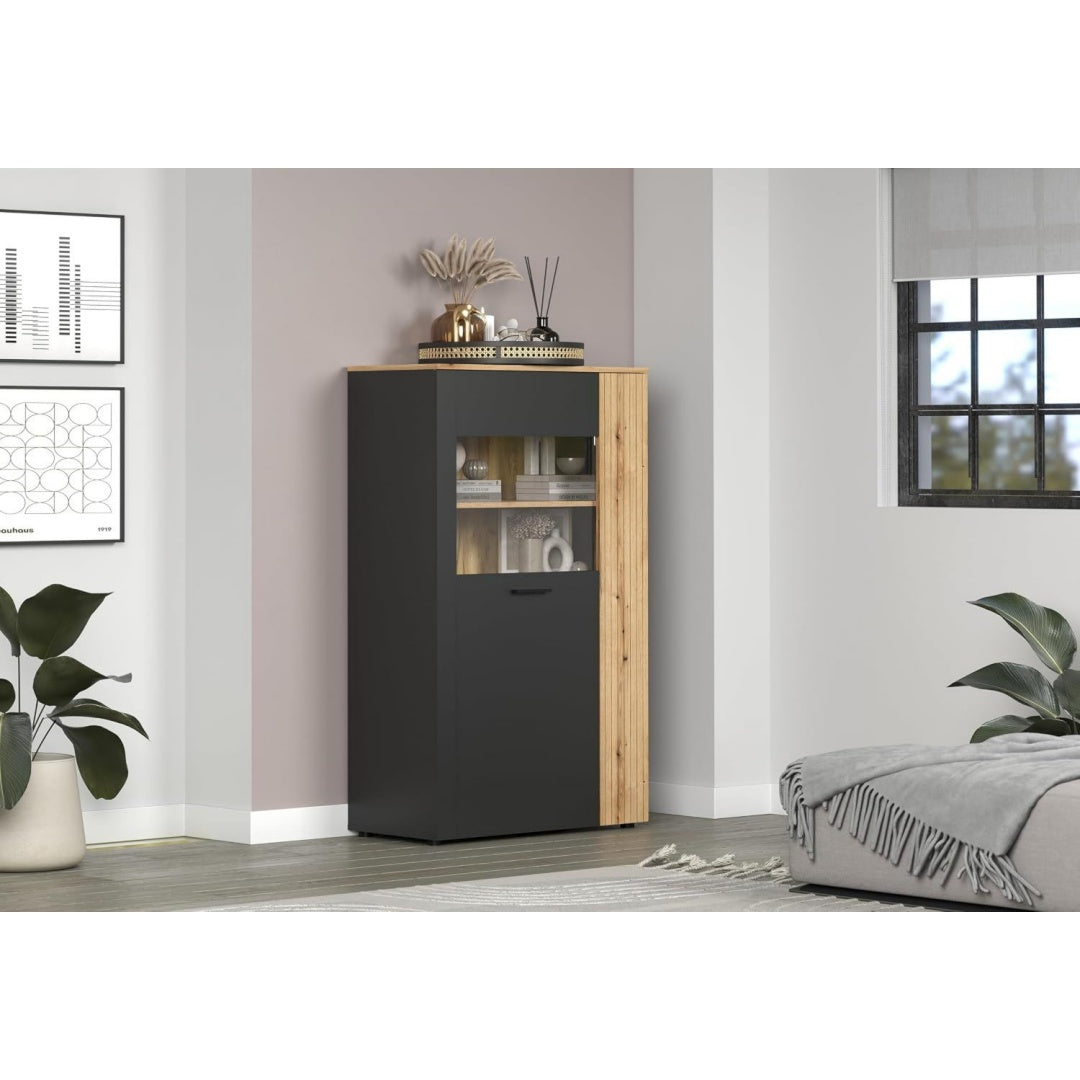 Buffet haut gris, contemporain pour une decoration contemporain