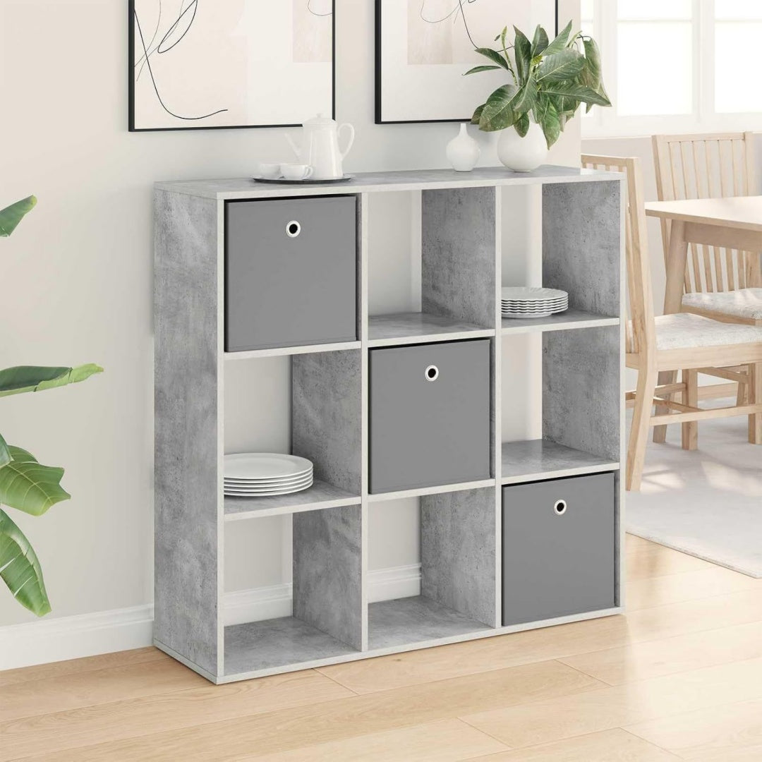 Astuce rangement pour salle a manger, meuble de rangement gris en bois