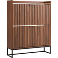Meuble d'entree marron 2 tiroirs style mi-siecle pratique