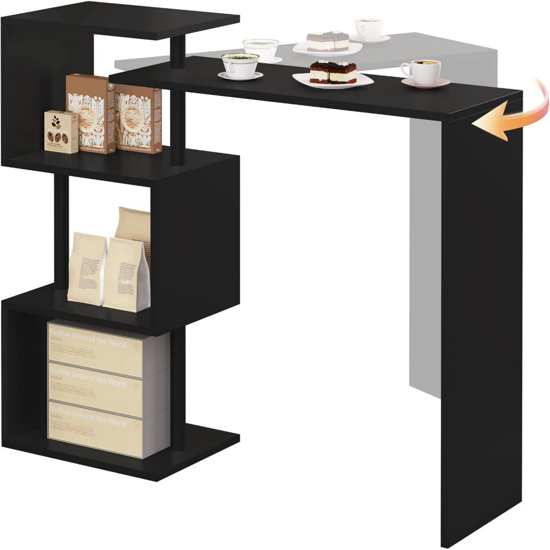 Table a manger gris fonce, 3 etageres