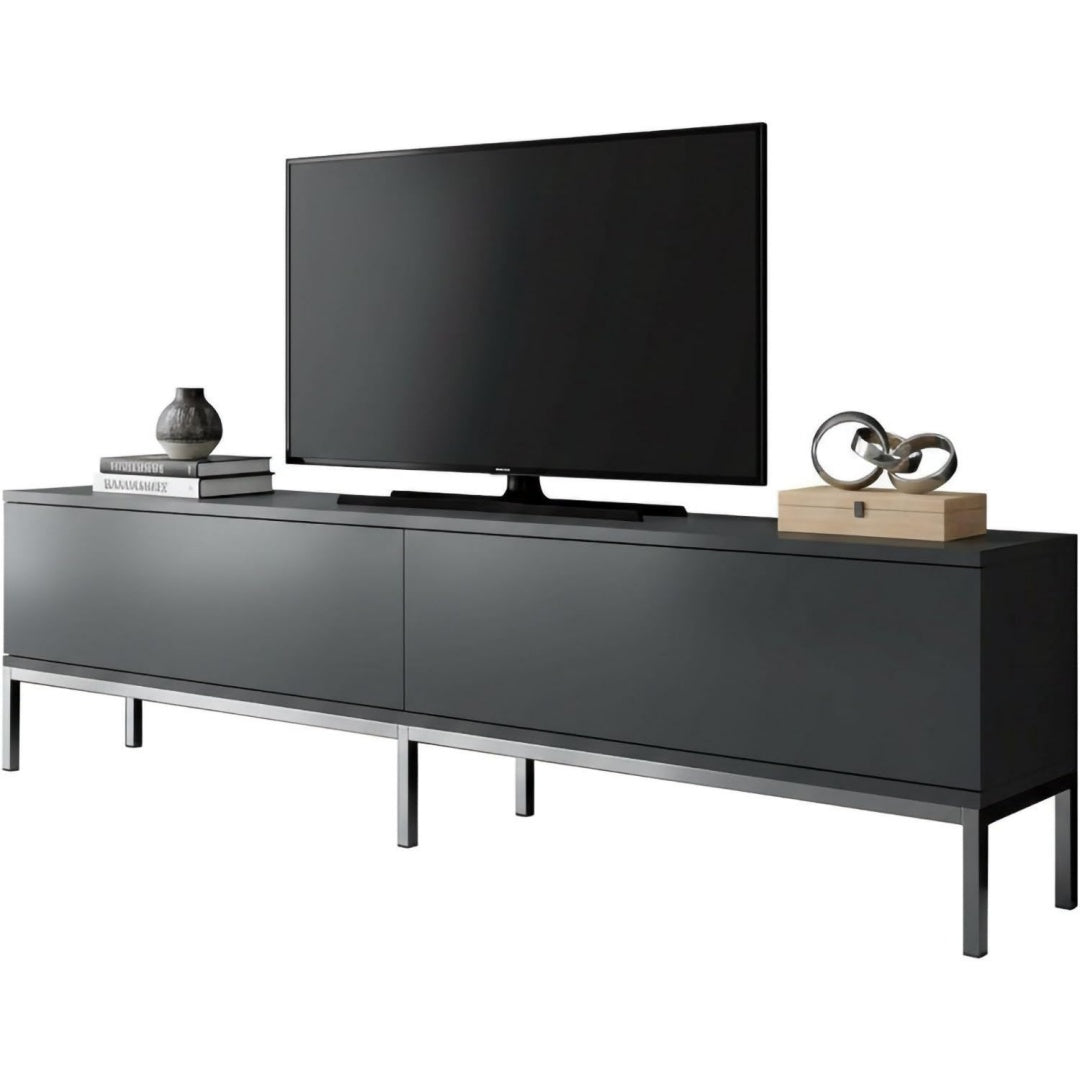 Meuble TV avec rangement gris fonce contemporain