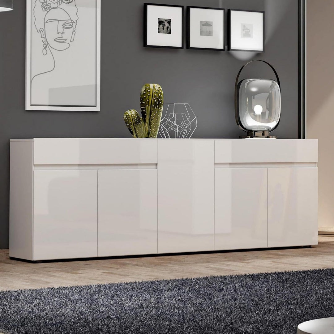 Enfilade gris 225 cm, de style moderne