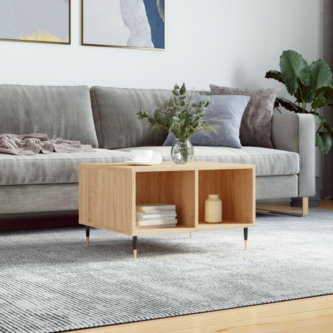 Table basse elegant metal gris clair 60 x 50 x 36.5 cm
