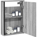 Robuste, armoire a miroir gris en bois